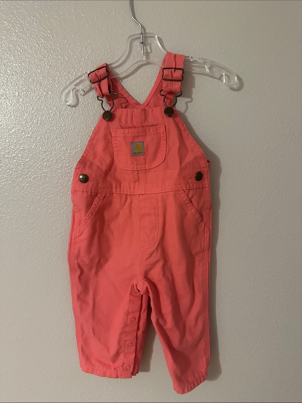 Carhartt Kids Pink Overalls with Front Pocket